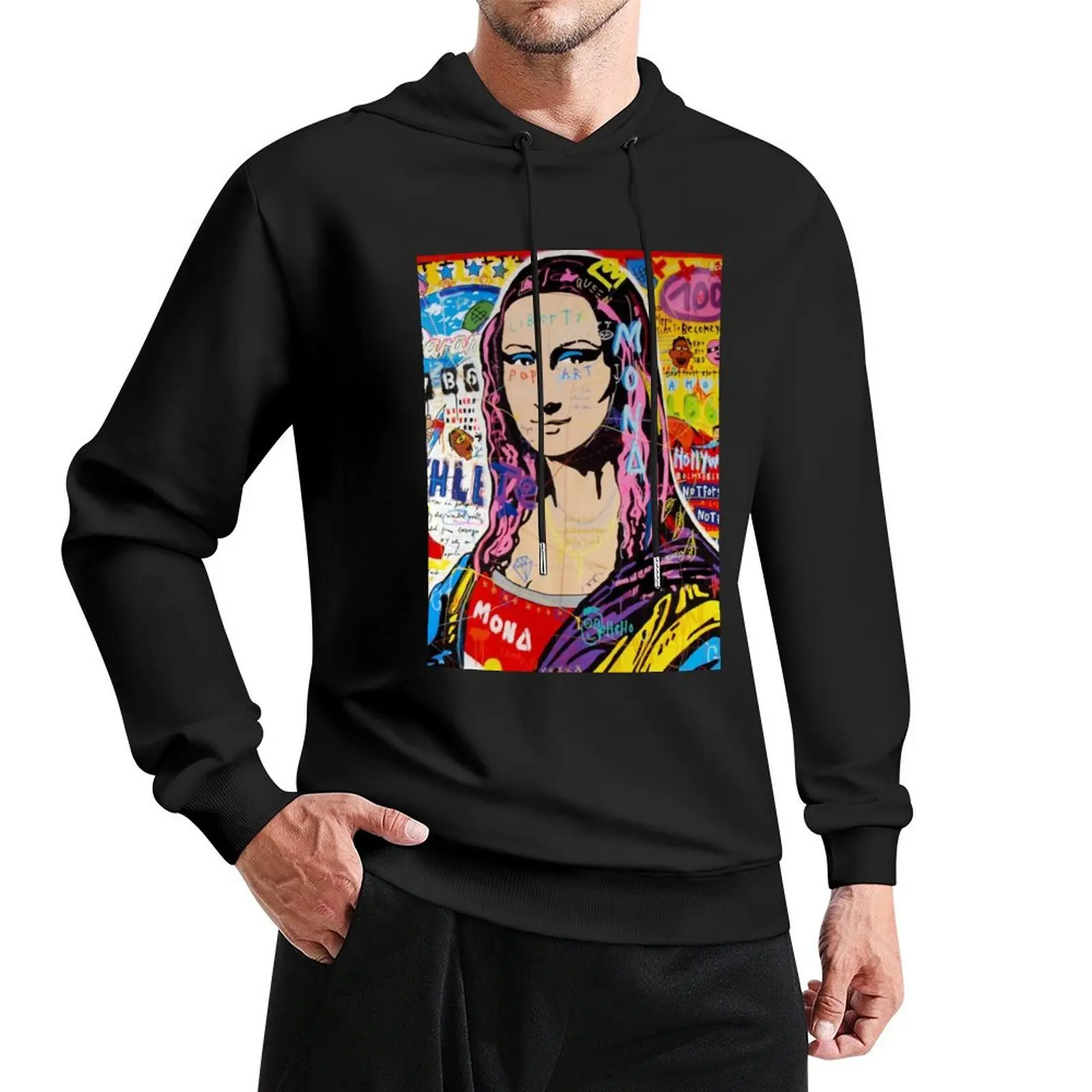 Monalisa Pop Art Pullover Hoodie men wear korean autumn clothes new hooded tee