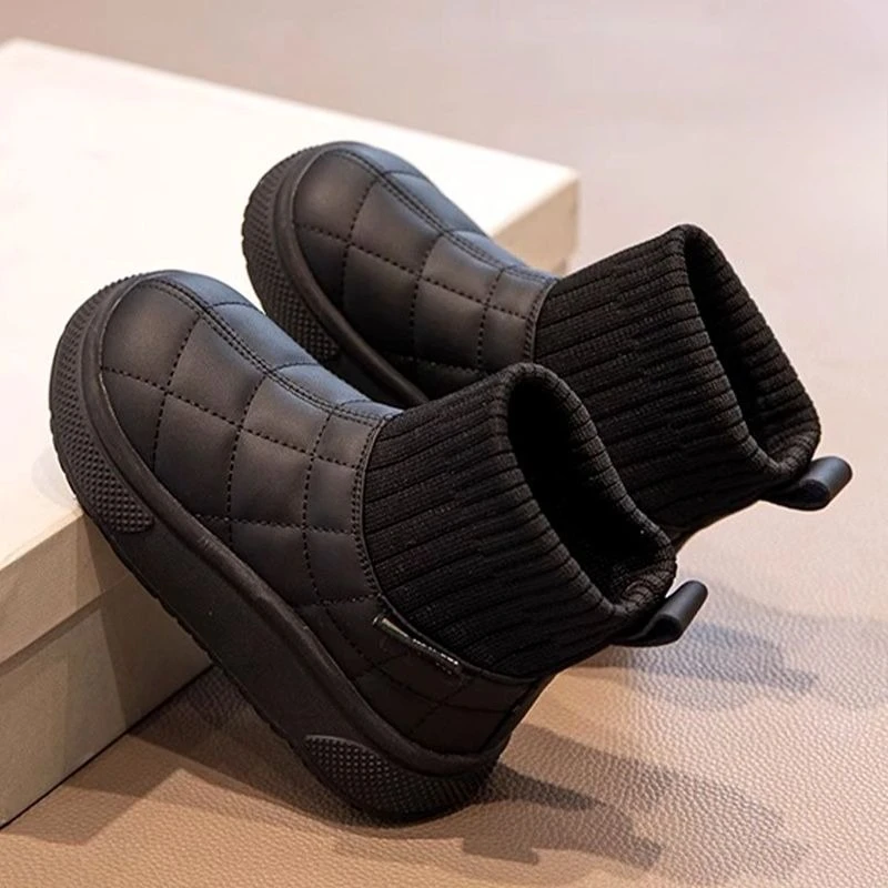 

Girls Winter Snow Boots 2026 New Arrival Warm Plush Lined Kids Snow Boots for Big Girls Black Wool Like Winter Footwear