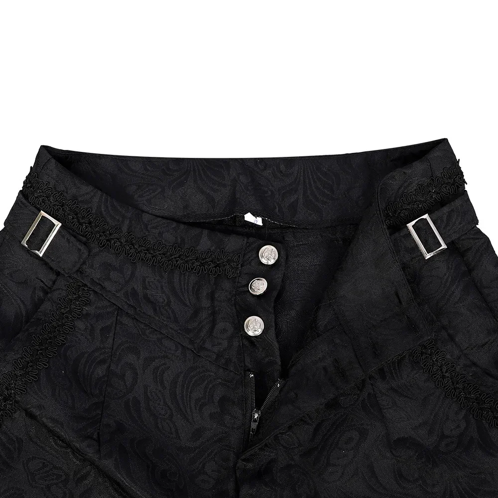 Calças bordadas góticas do renascentista medieval vintage pirata george king regência bottoms calças militares britânicas dos homens traje