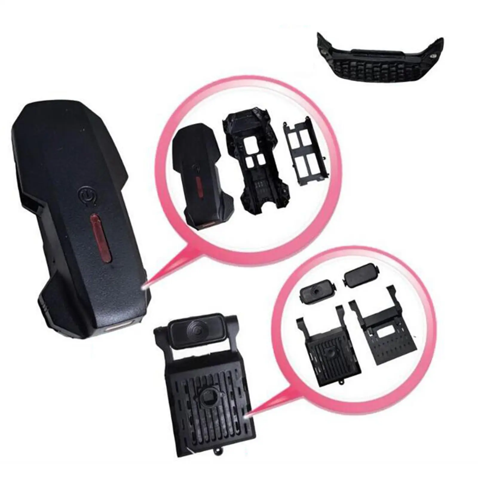 Quadcopter DIY Assembly Parts Drone Main Body with Light Cover for E88 E88PRO Replacement Shell Spare Accessories Plastic Frame