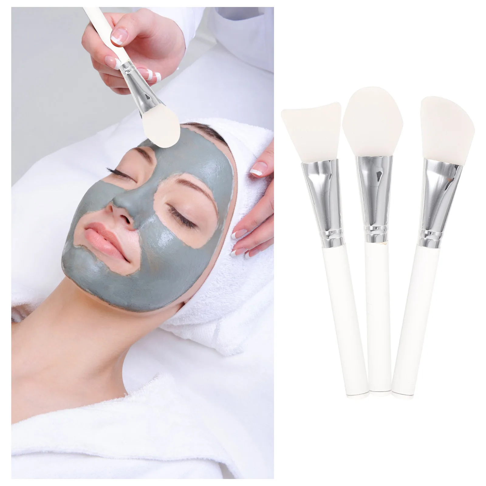 

Набор из 7 силиконовых кистей для нанесения масок для лица, легко носить с собой, акриловая ручка, удобно использовать для всех типов кожи