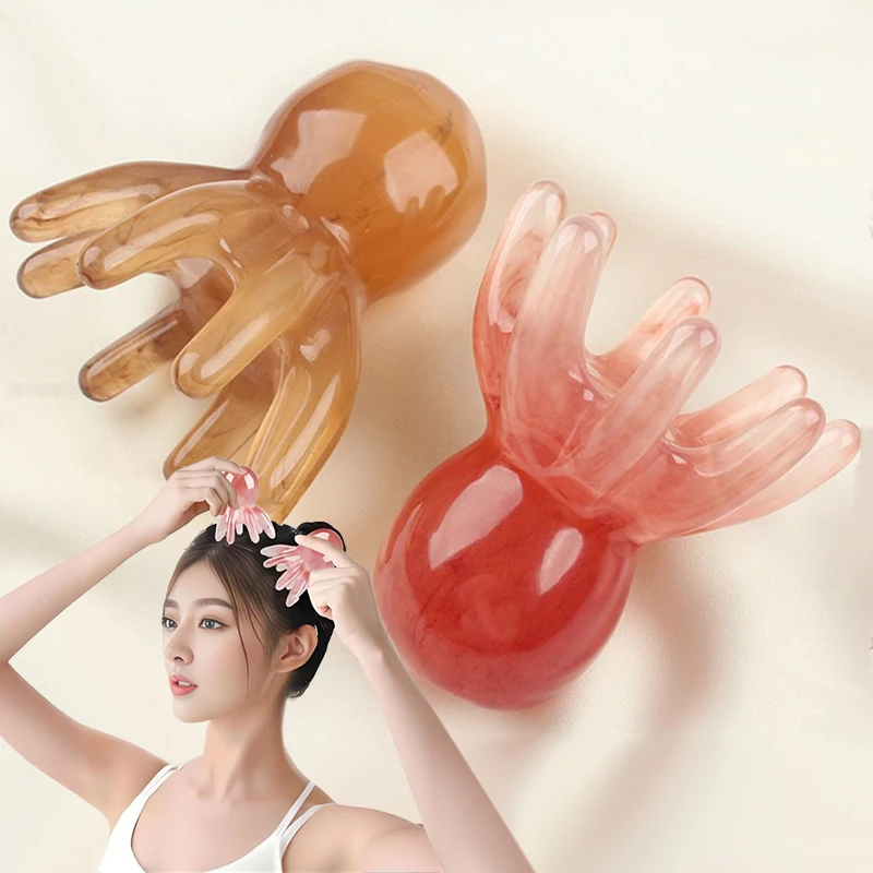 1PCS Resin Octopus Gua Sha Tool Resin Face Body Muscle Relaxation Stress Relaxation  Beauty Health Soreness Relief Sooth AMGJ007