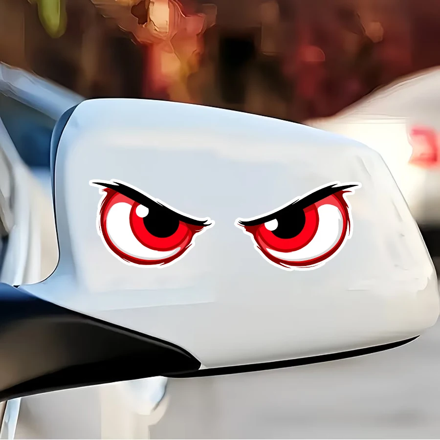 1 Sheet Angry Eyes Side Mirror Car Stickers, Removable Peel And Stick Car Decals, for Car or Truck or Motorcycle