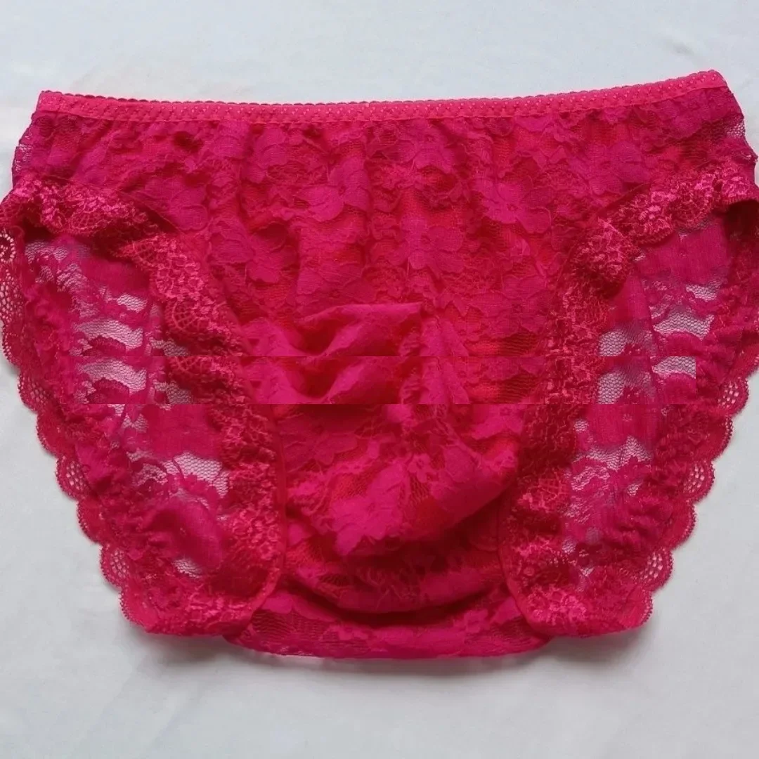

Man's Red Lace Sexy Briefs Sheer Live Show Dance Costumes DJ Club Bar Private FKK Party BF Gift