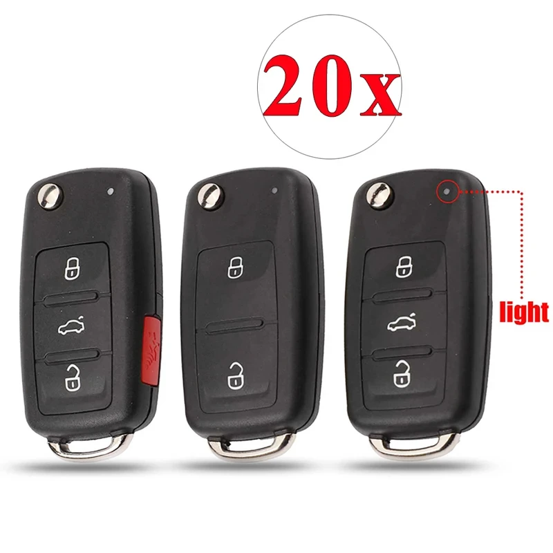 20pcs/lot Flip Key Case For New VW Transporter Polo GOLF 202AD 202H Folding Remote key Shell Fob 2/3/4 Button