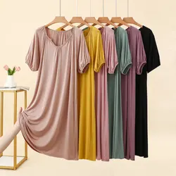 Vestido suelto de talla grande para mujer, manga corta, color sólido, XL a 8XL, Verano