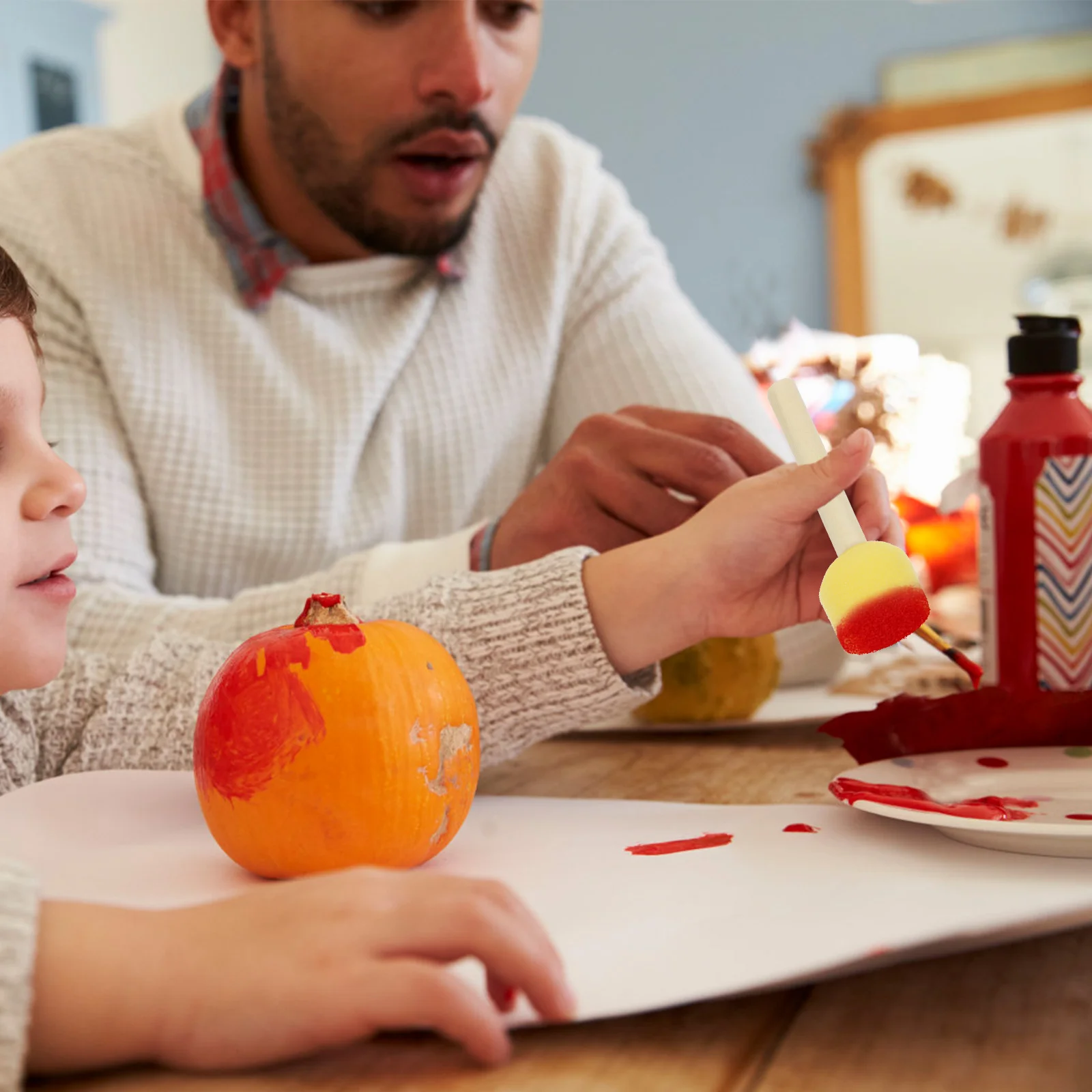 20 Stuks Paddestoel Hoofd Spons Schilderij Kinderen Tekening En Benodigdheden Borstels Met Handgrepen Set Peuter