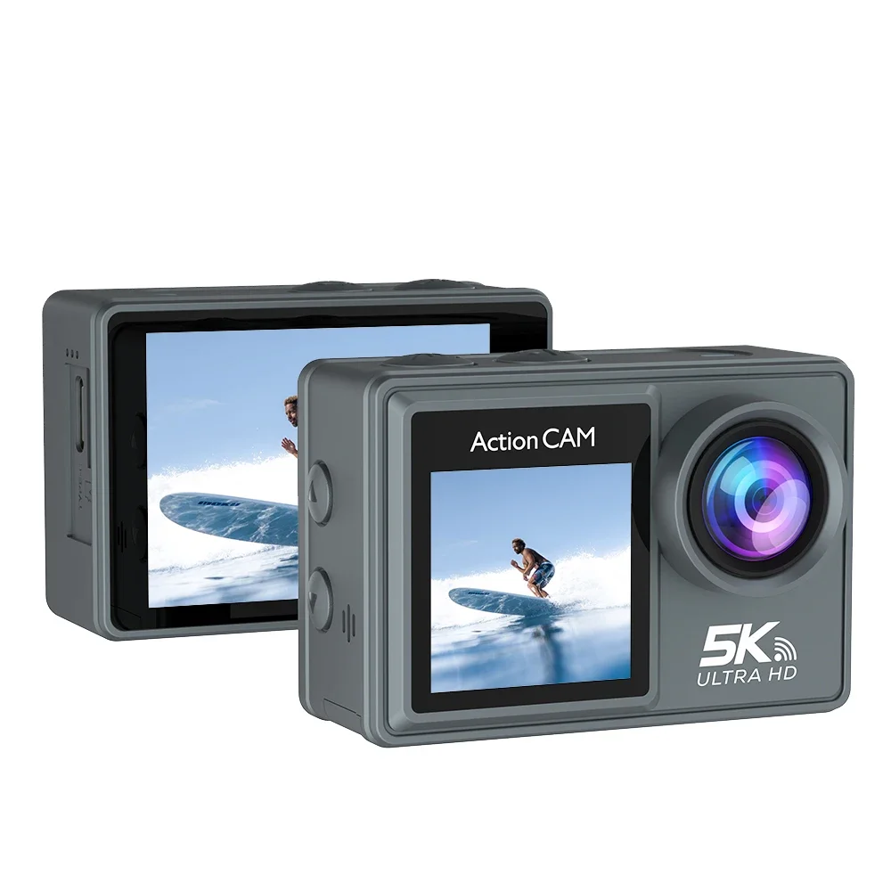 

New 5K 30FPS 4K 60FPS UHD WIFI Double color screen 2inch&1.5inch Action Cam era EIS Sports cam Remote control camcam