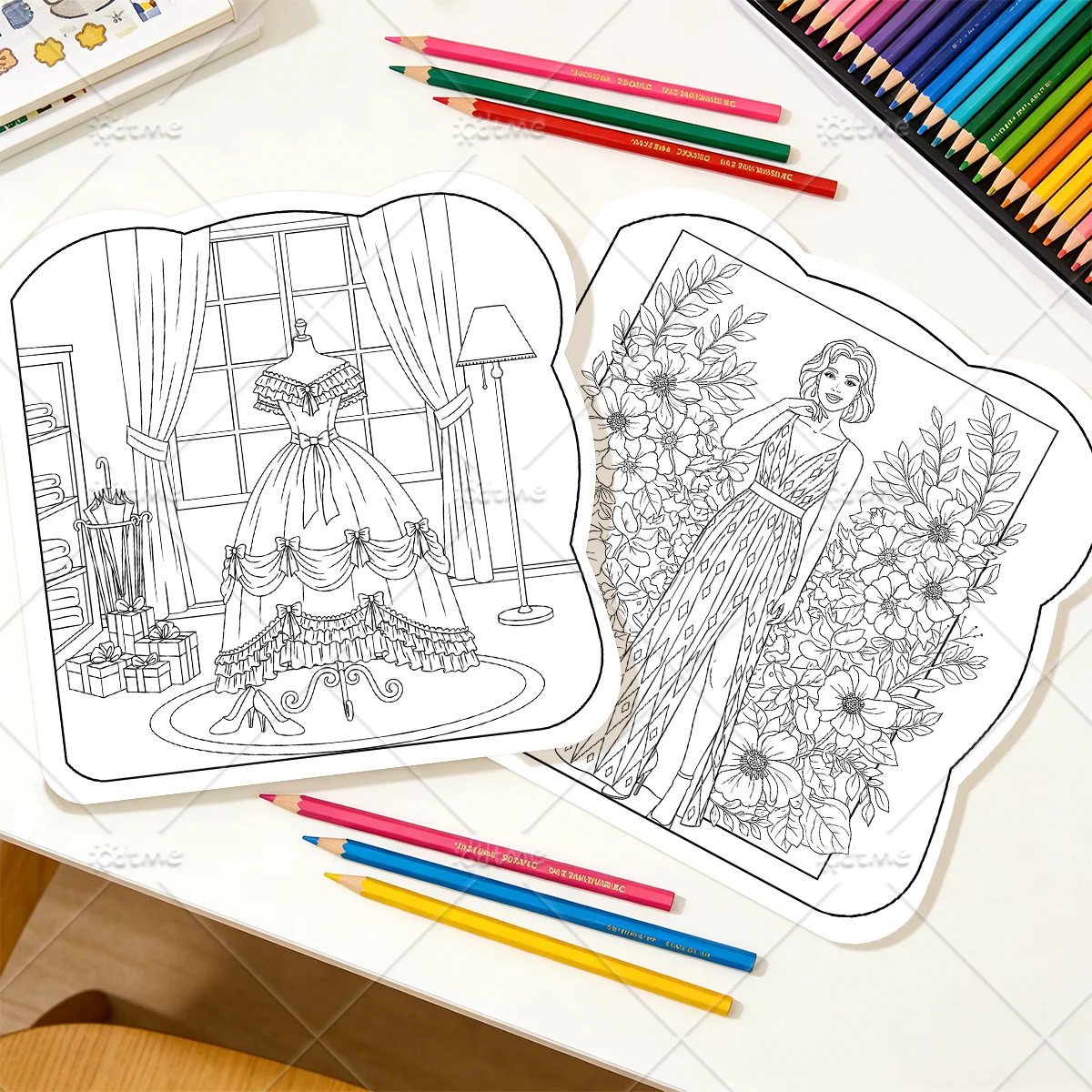 Mode-Malbuch für Erwachsene: Niedliche, gemütliche Tagesaktivitäten und unregelmäßige Muster zur Entspannung (Cozy Spaces Coloring) – Detail 6