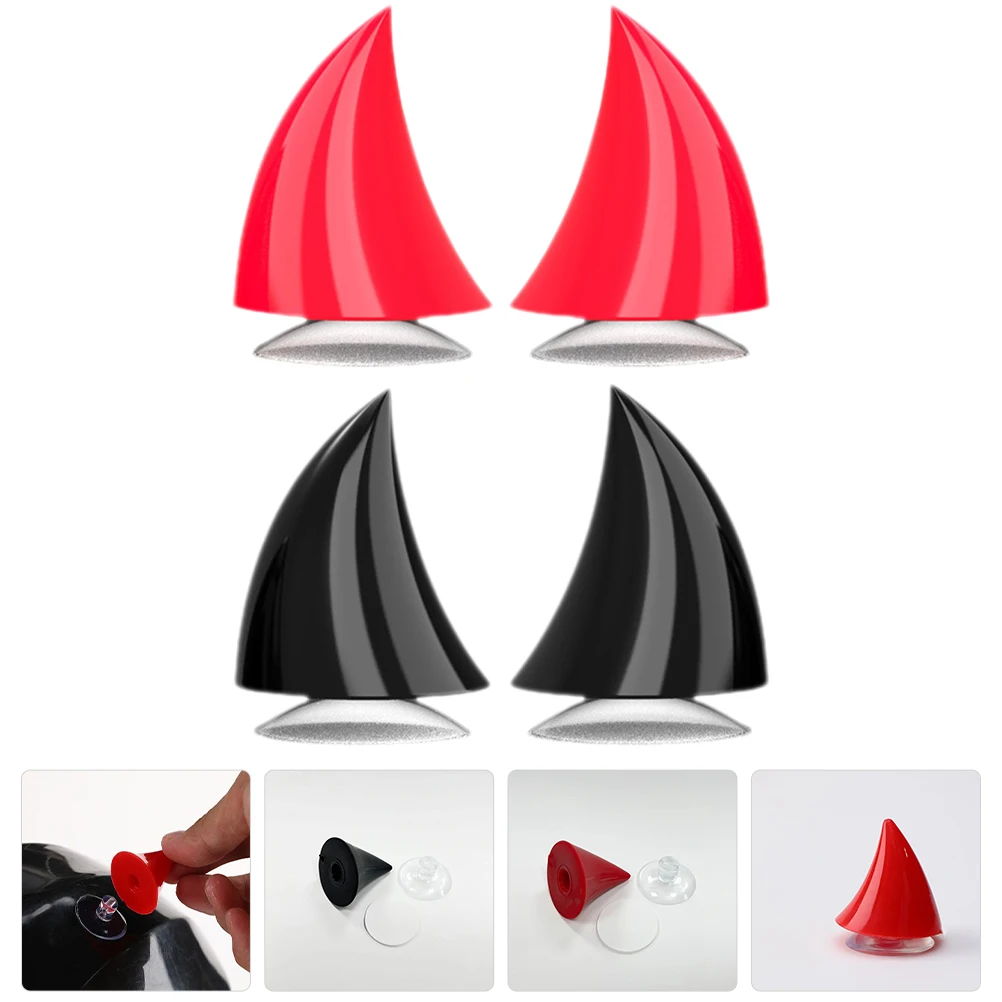 

4Pcs Motorcycle Horns Plastic SuctionCup Adhesive BikeSki Helmets DemonAccessories RidingDecor