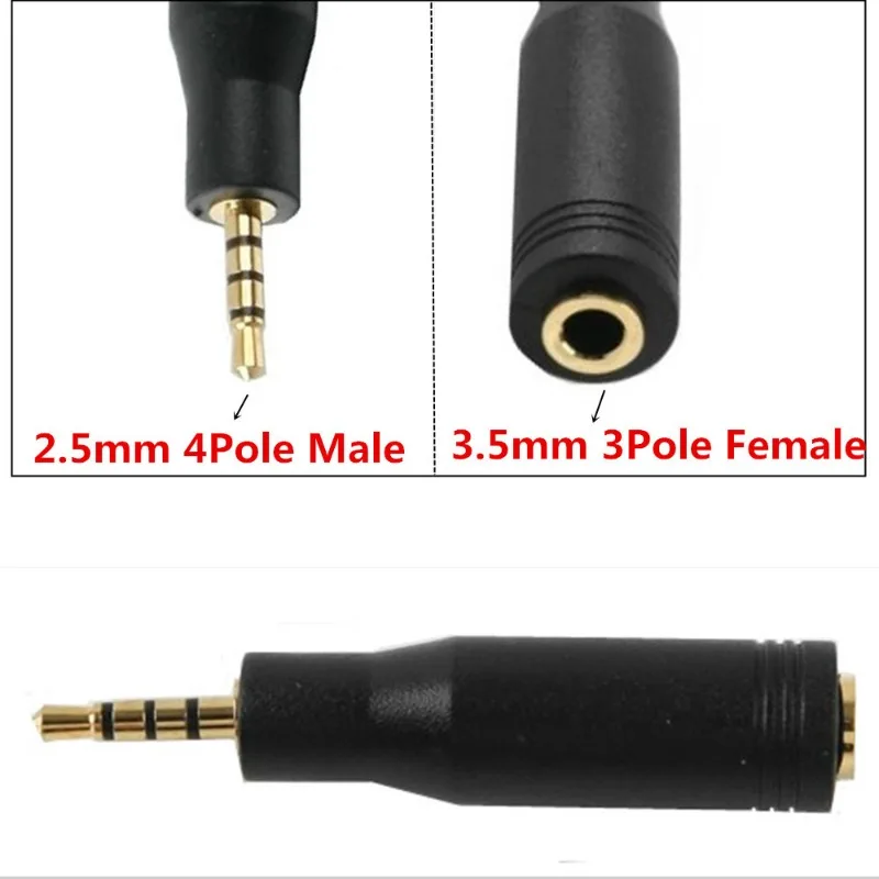 

2.5mm 4 Sections (4 Levels) Angle To 3.5mm 3 Sections (3 Levels) Female, Small To Large, Earphone Audio Converter Head