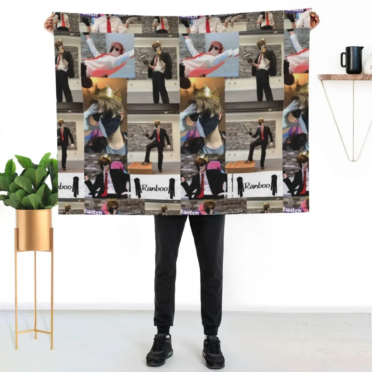

Ranboo Collage Throw Blanket Flannel Fleece Soft Warm Throw Blanket