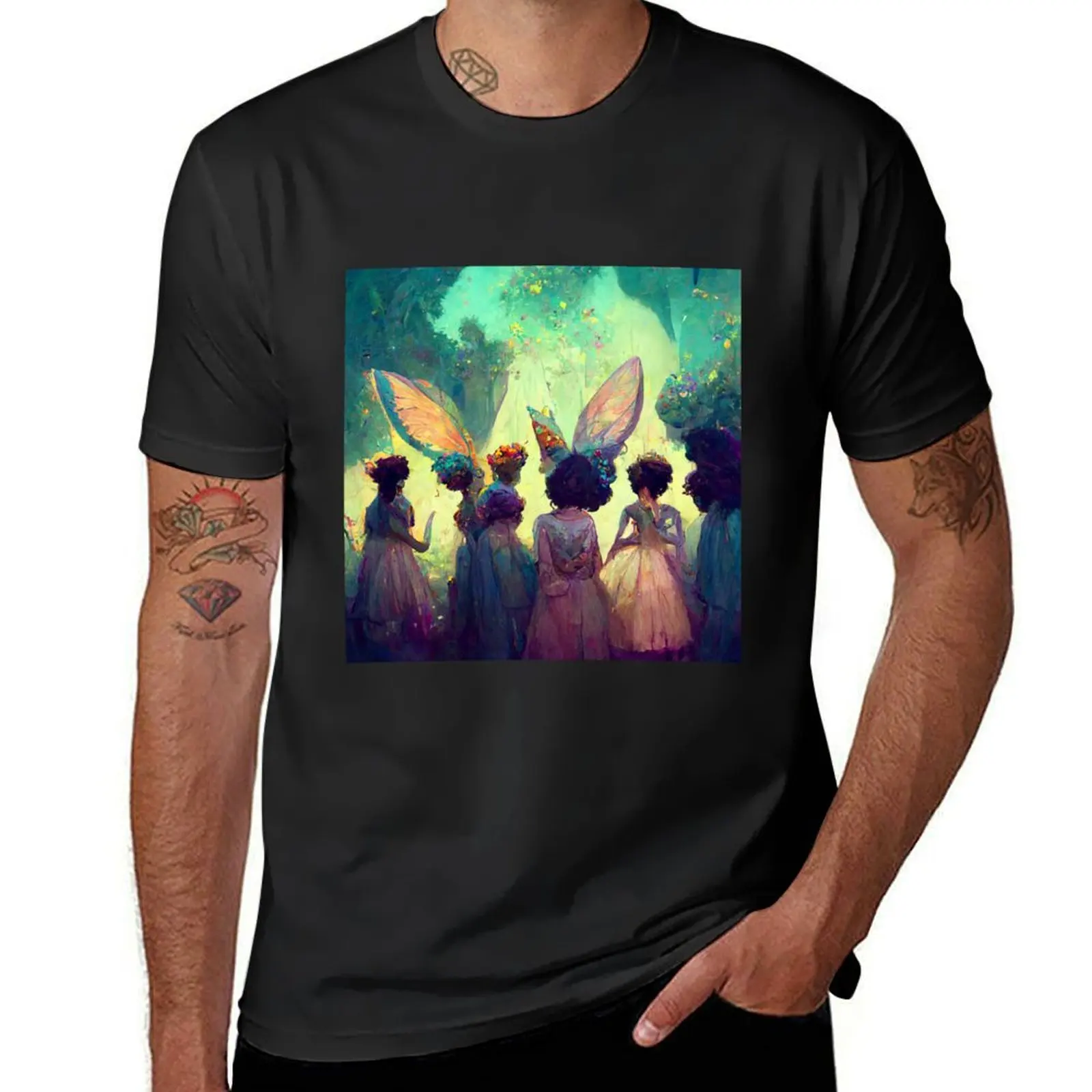 A faerie party at dusk T-Shirt shirts graphic tees vintage clothes black t-shirts for men