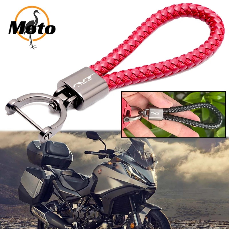 For HONDA NT 1100 NT1100 DCT 2022 2023 2024 Universal Motorcyclec CNC Accessorie Braided Rope Keyring Metal Keychain