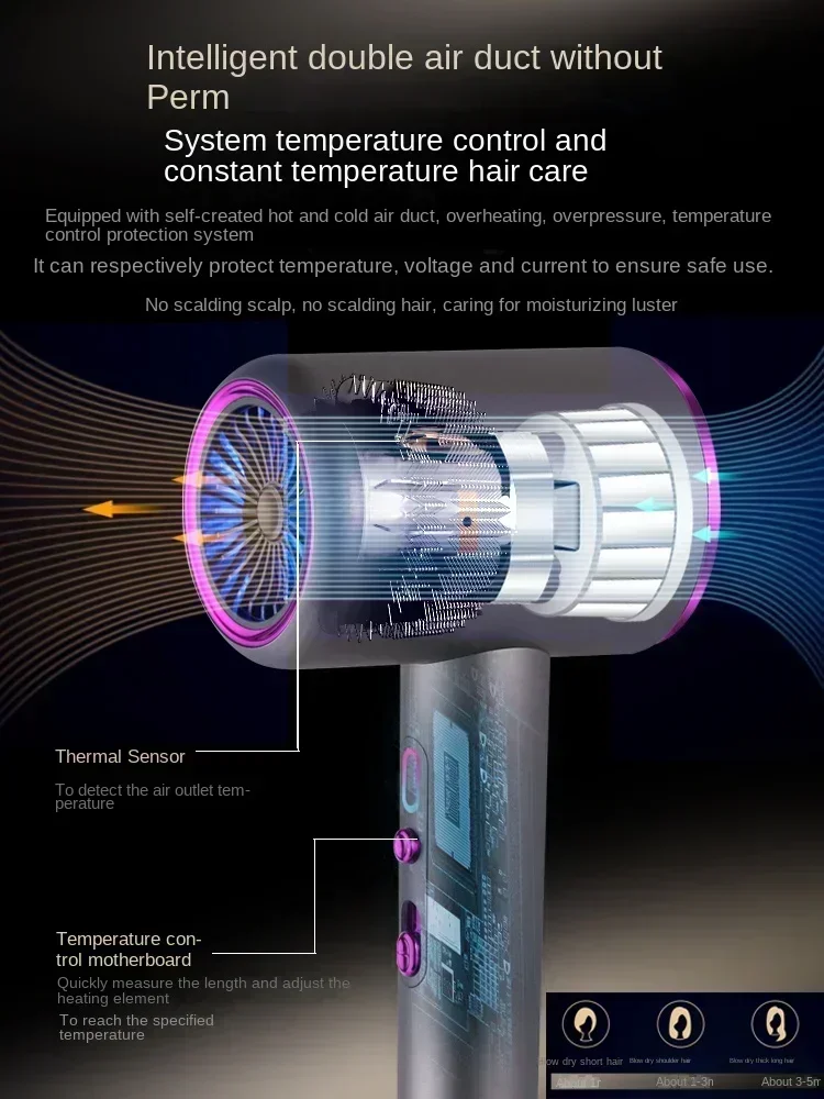 Secador de salão de beleza 220V doméstico de alta potência salão de cabeleireiro íon negativo cuidados com os cabelos secador de ar frio e quente