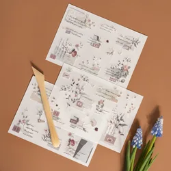 Décennie s-notes en papier pour scrapbooking, décoration de fond rétro, fleurs parlantes, journal indésirable, cartes, matériel, lot de 3 pièces