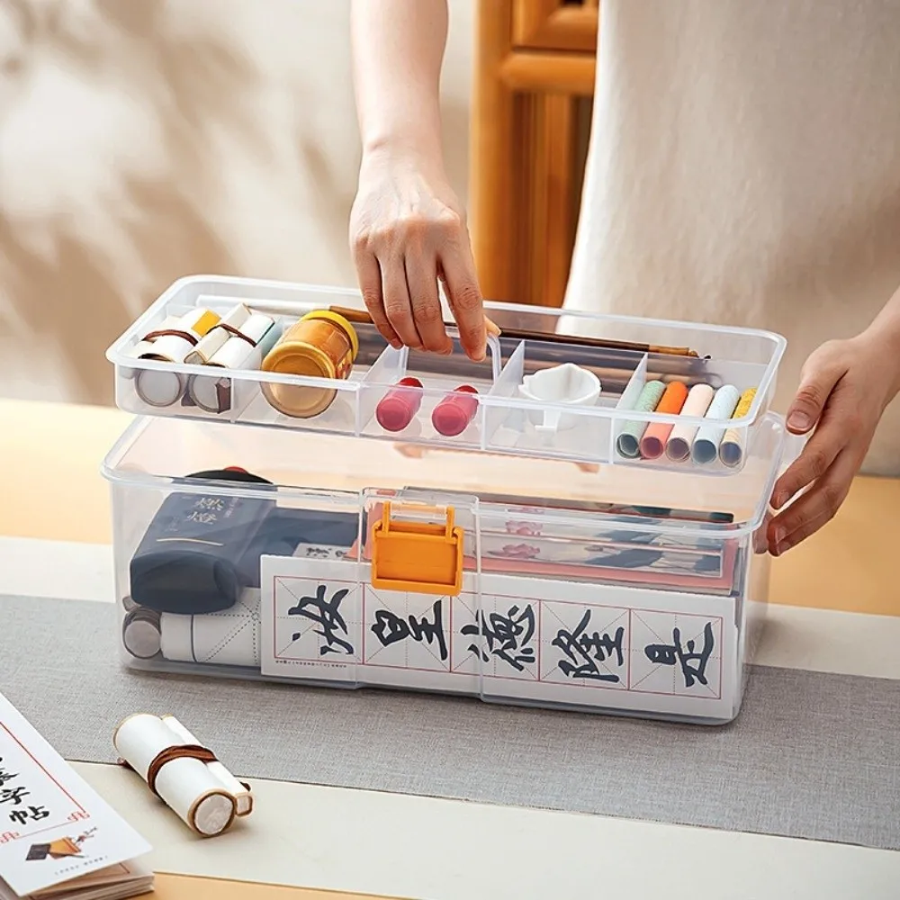 

Portable Plastic Hardware Tool Box Transparent Tool Organizer Tool Storage Box Household Toolbox Parts Box