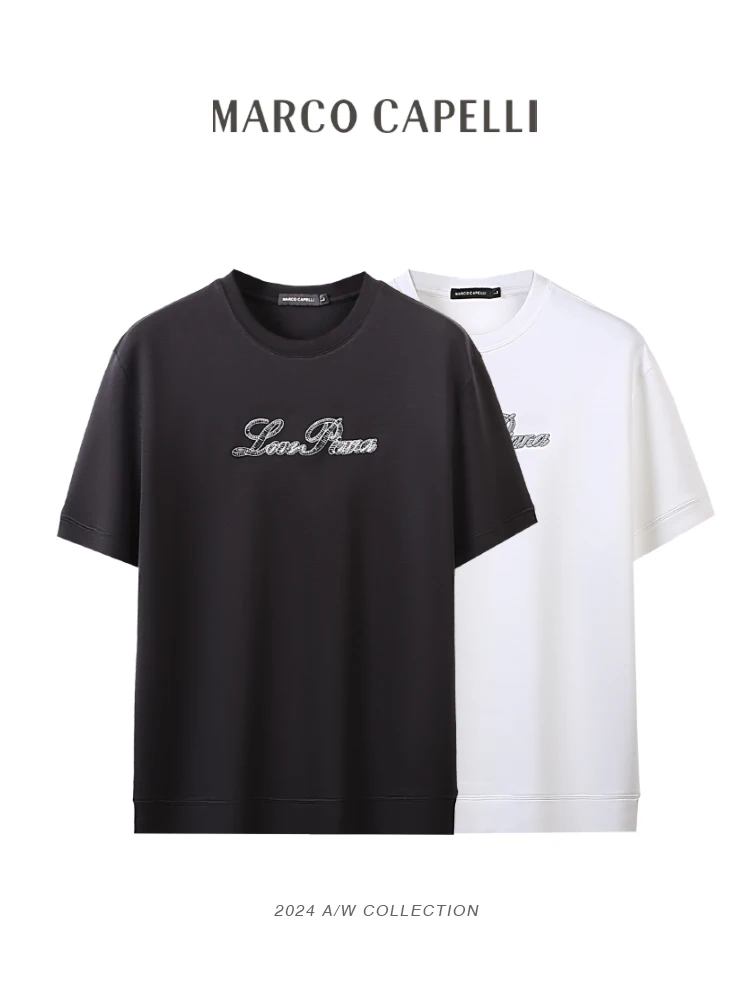 

Удобная круглая футболка с вышивкой Ne ort Sve, мужская базовая модель, городской стиль, дышащий топ из смесового хлопка и модала