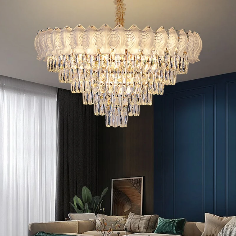 French style home high-end feeling villa living room crystal chandelier light luxury hall clubhouse dining room party chandelier