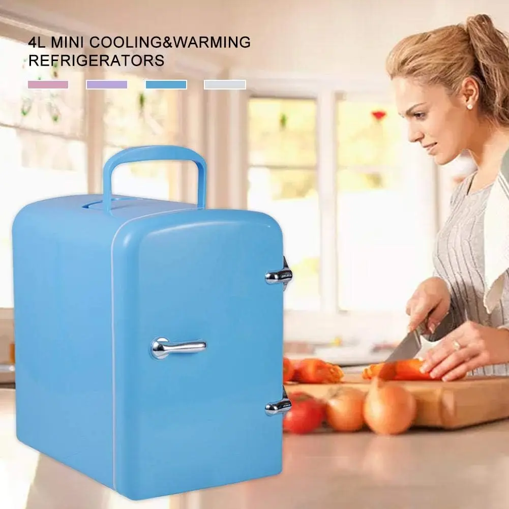 4L Mini Fridge Cooler & Warmer, AC/DC Portable Refrigerator for Home & Car