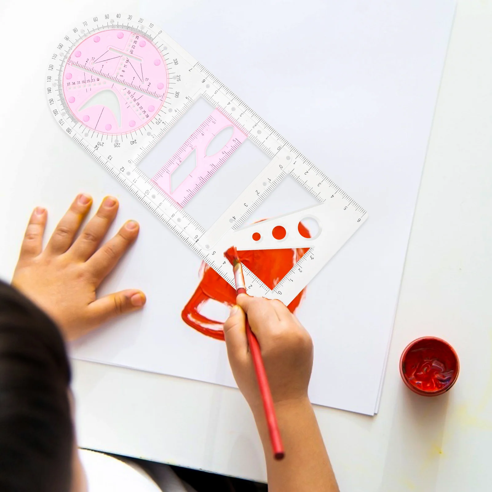 

Drawing Template Rulers Geometric Ruler for Art Design Drafting and Engineering Use Students Stationery Geometric Drawing Rulers