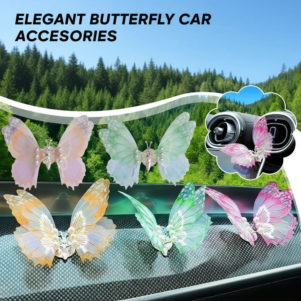 

Cute Moving Butterfly Car Ornaments Dashboard Air Creative Interior Center Auto Accessories Decorative Console