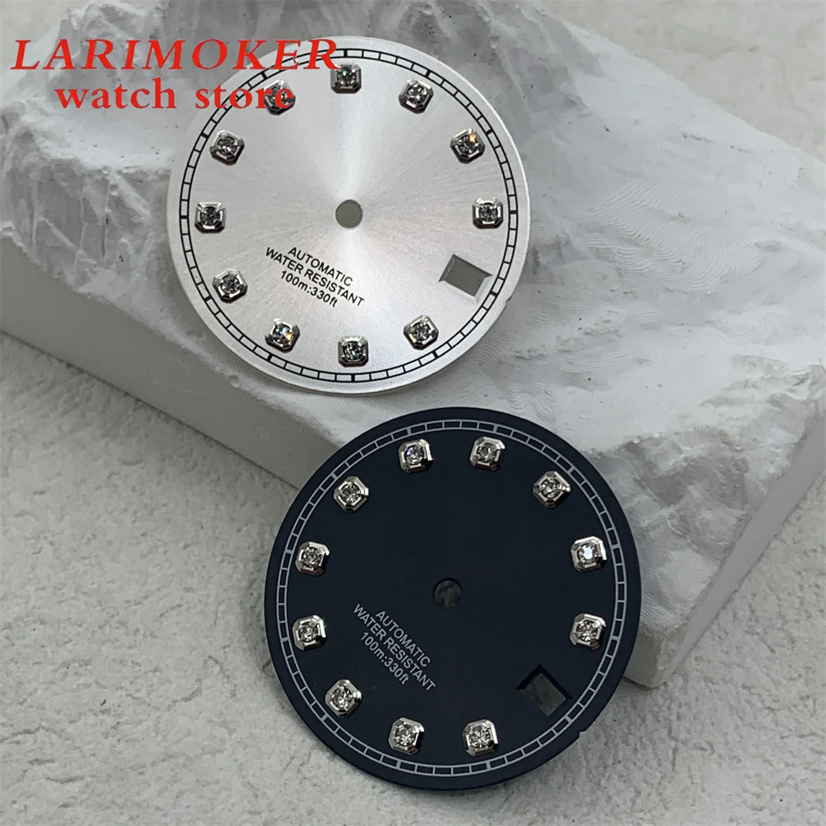 BLIGER 29mm Coronagonal dial Diamond Index Sun Texture dial date suitable for NH35 automatic watch modification change