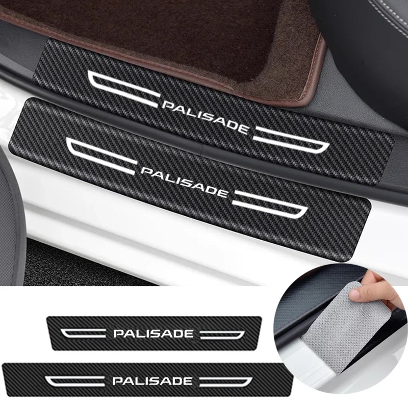 Car Trunk Threshold Decals, Protect Sticker, for Hyundai PALISADE Logo Door Sill Anti-collision Strip, Sticker Anti Scratching