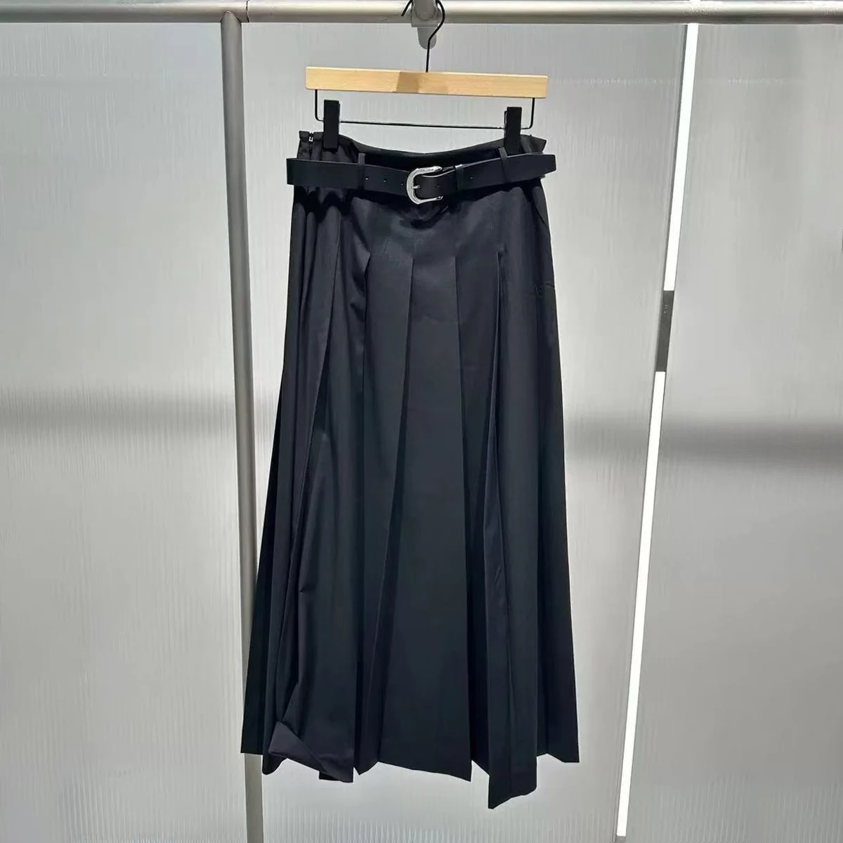 

Ele High Waist A-Line Pleated Skirt for Women Autumn New Arrival South Oil Small Size Big Swing Design