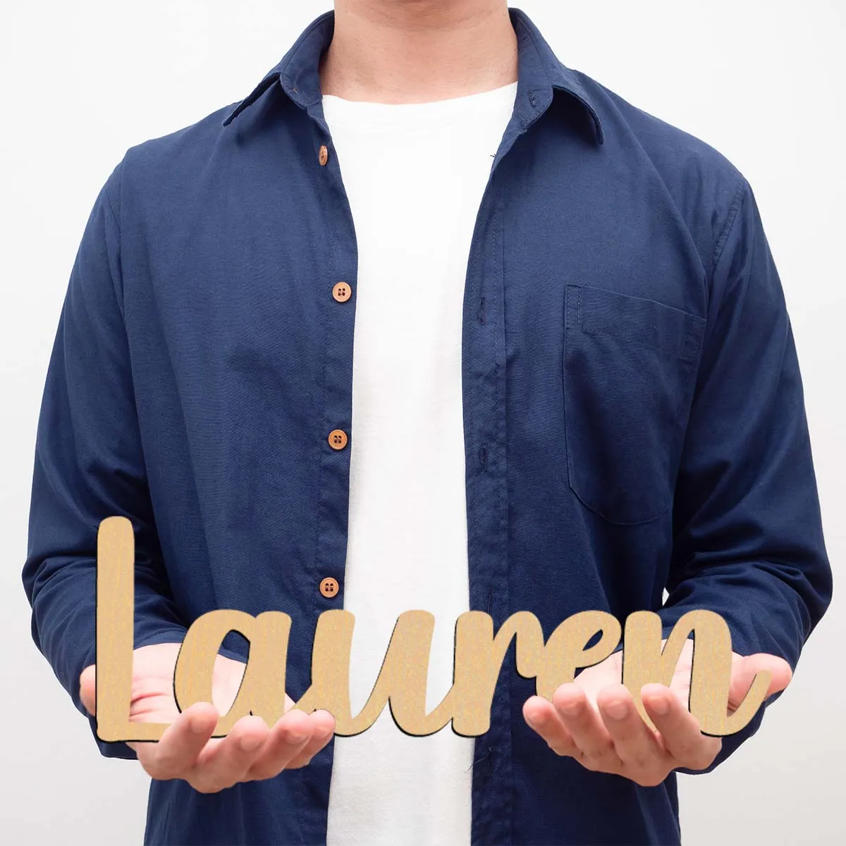 1 pezzo di cartone animato Lauren esempio testo personalizzato materiale in legno cartello in legno cartello tagliato al laser orientamento verticale decorazione da appendere alla porta