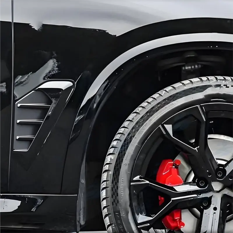 سيارة سبويلر الجانب الهواء الحاجز تنفيس الكسوة لسيارات BMW X5 G05 2024-2025 اكسسوارات الزجاج Blacjk