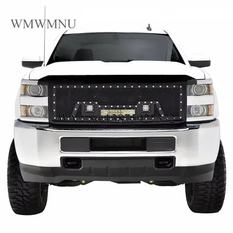 Wmwmnu Popular 4X4 Off-road Parts Stainless Steel Grille Front Black Grill for Silverado 2500 3500 2015-2019