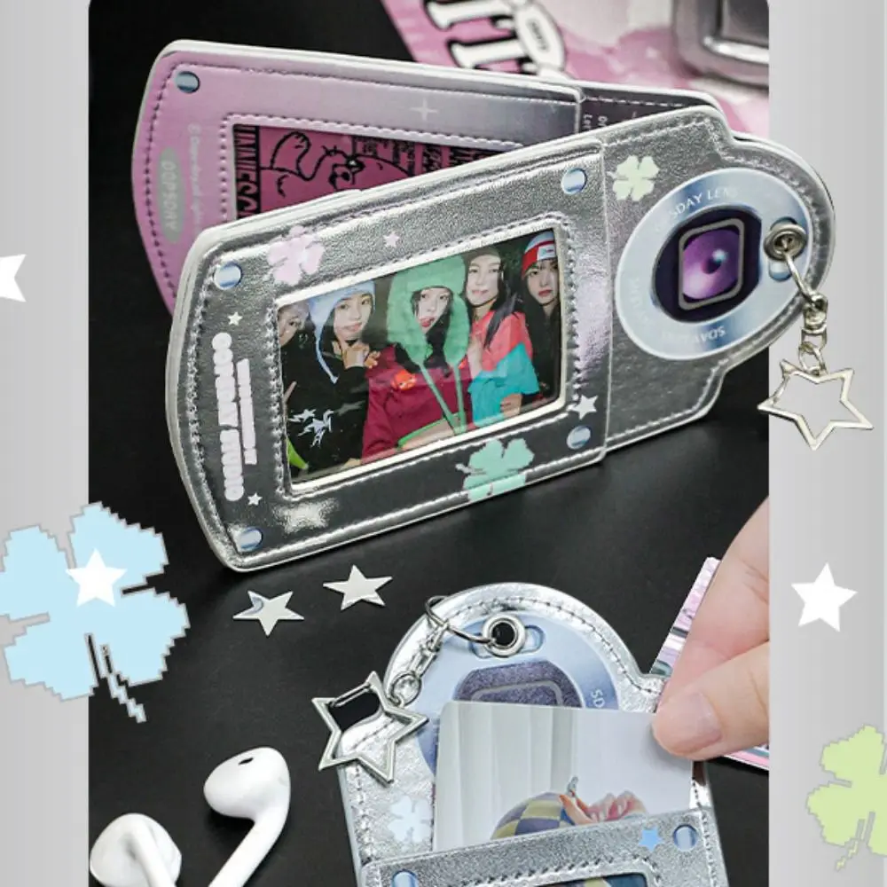 PU หนัง Idol Photocard ผู้ถือมินิตกแต่งโทรศัพท์โทรศัพท์มือถือ Photocard กรอบน่ารัก Y2K Access Card กรณีป้องกัน