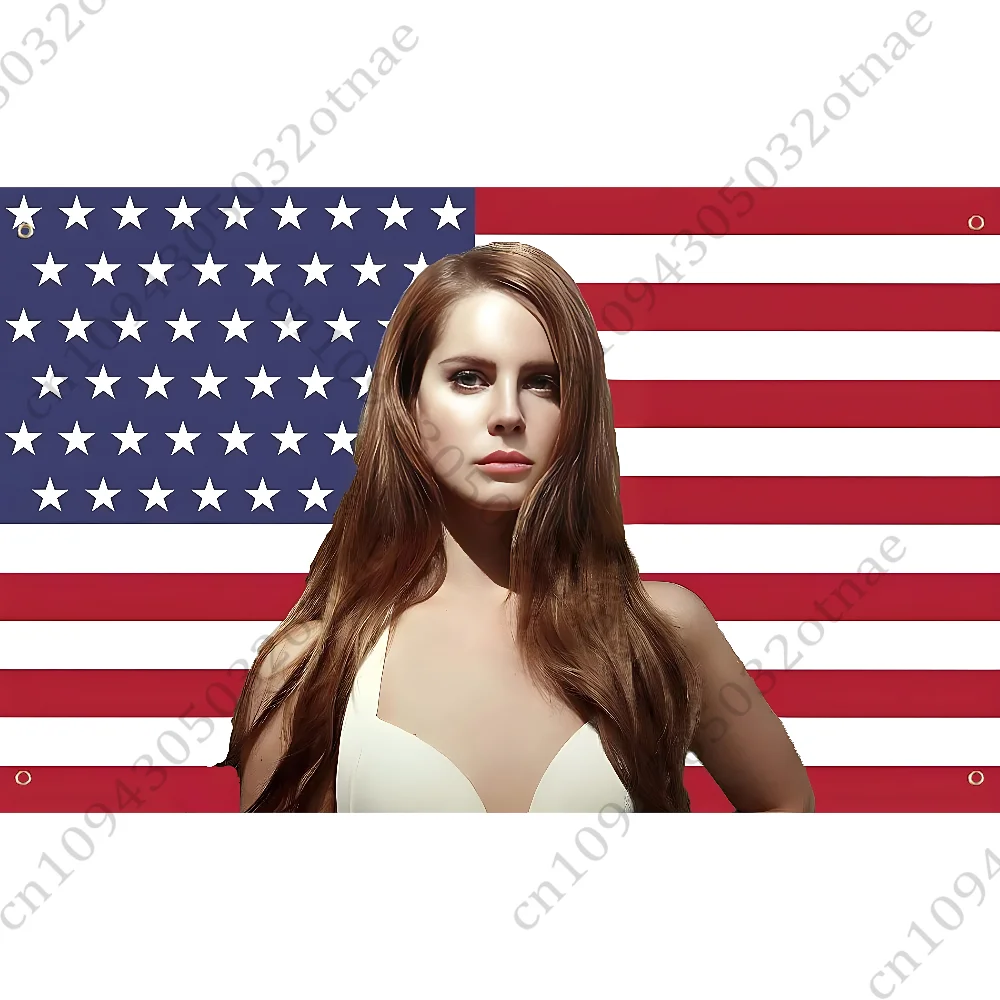 L-Lana Del R-Rey Flagge, amerikanischer rosa Wandteppich, lustiges Banner für Studentenwohnheim, Schlafzimmer, Outdoor, Wohnzimmer, Wandkunst, Dekoration, Party