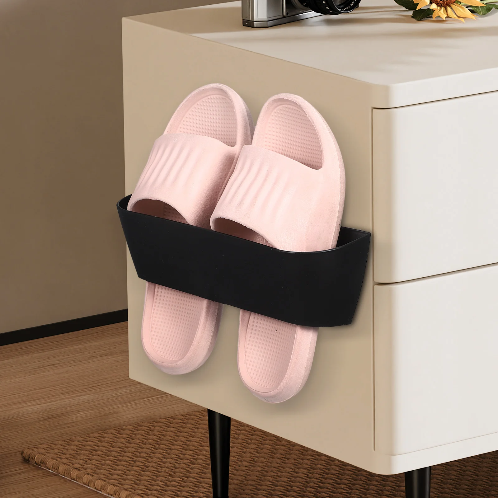 

4pcs Telescopic Shoe Rack Storage Organizer Wall Mount Hallway Plastic Shelf Slippers Stand Closet Modern Freestanding Entrance