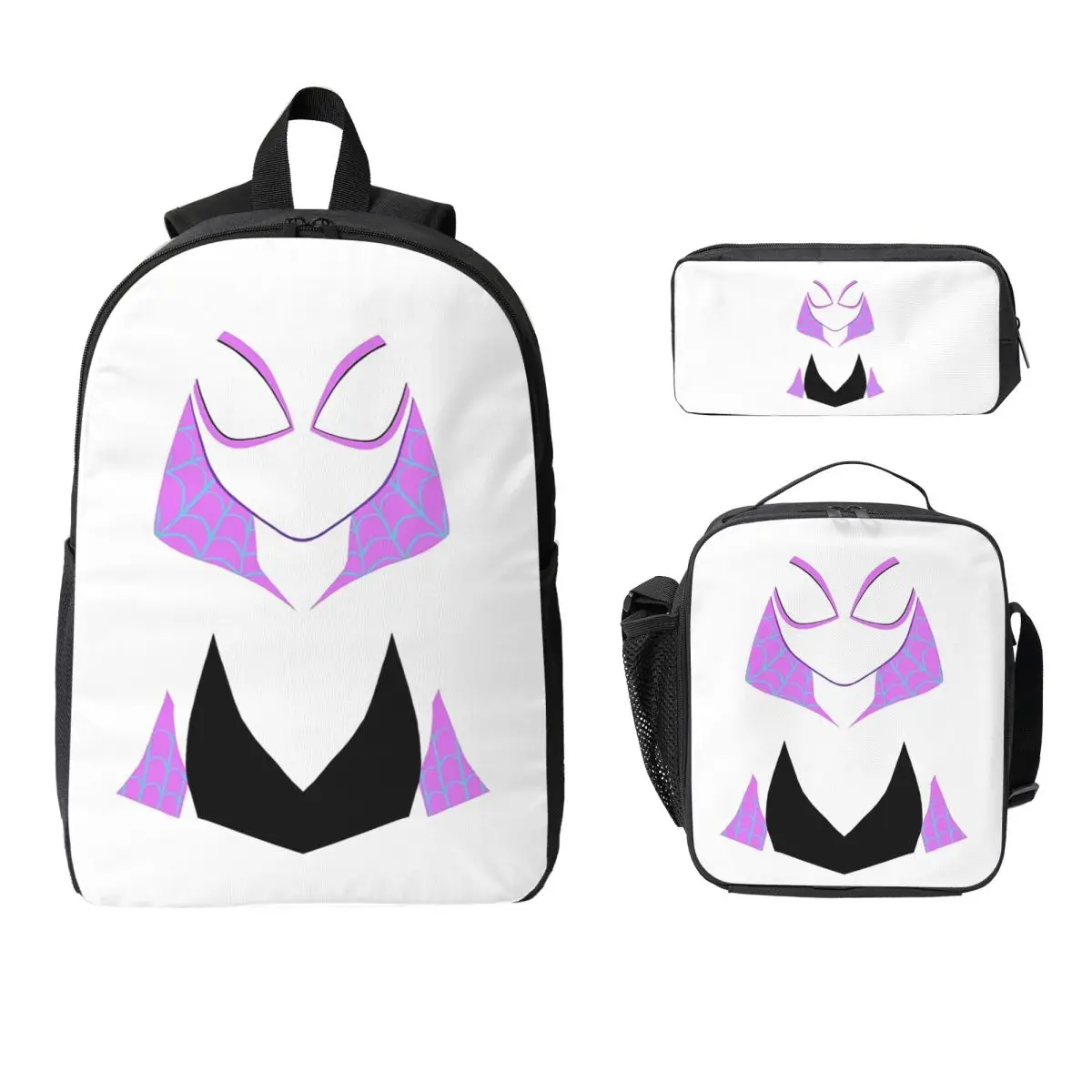 Gwen Stacy Spider Superior Version Backpack Student BookBag School Bag Laptop Shoulder Bags 3ps Insulated Lunch Bag Pencil Case