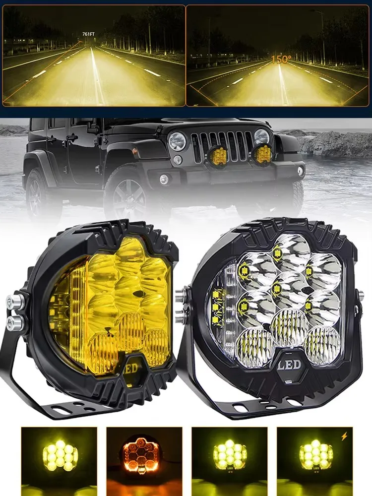 Światło robocze LED 12V 24V 3" 5" 7" typu Flood Spot, dodatkowe światło przeciwmgielne do motocykla, ciężarówki, jeepa, pojazdów terenowych, ATV, UTV — 2