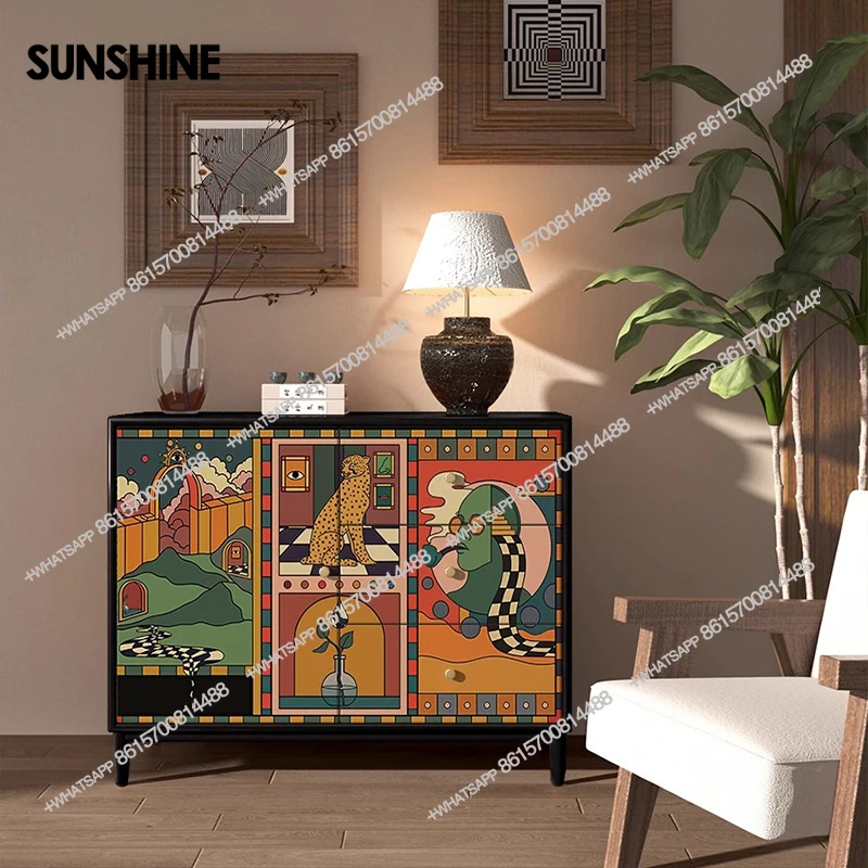 Librero Display Living Room Cabinets Nordic Console Luxury Wood Accent Cabinets Organizer Storage Craft Cajonera Home Furniture - Image 5