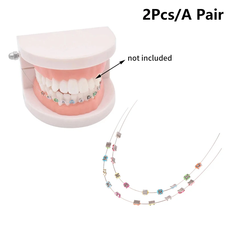 1 Pair Temporary Tooth Decoration With Metal Wires Colorful Metal Bracket And Orthodontic Ligature Ties Dental Decorations