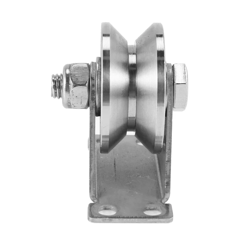 

Y51A-3-Pack V-Type Stainless Steel Pulley Block Mute Bearings Groove Sliding Roller Track Wheel