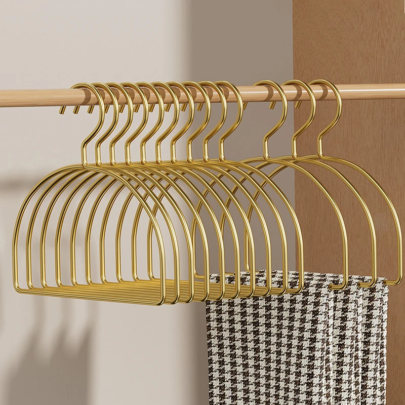 

5/10PCS Gold Metal Scarf Hangers,Nordic Style Half Round Storage Hanger for Pants Towel Tie,Light Luxury Iron Closet Organizer