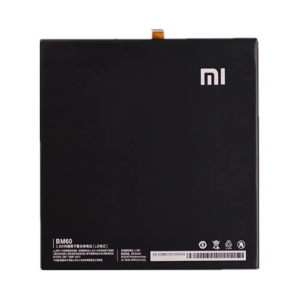 6520mAh BM60 100% Original Battery For Xiaomi Pad 1 Pad1 MiPad1 Tablet Battery Batteries Bateria Fast Shipping + Tools