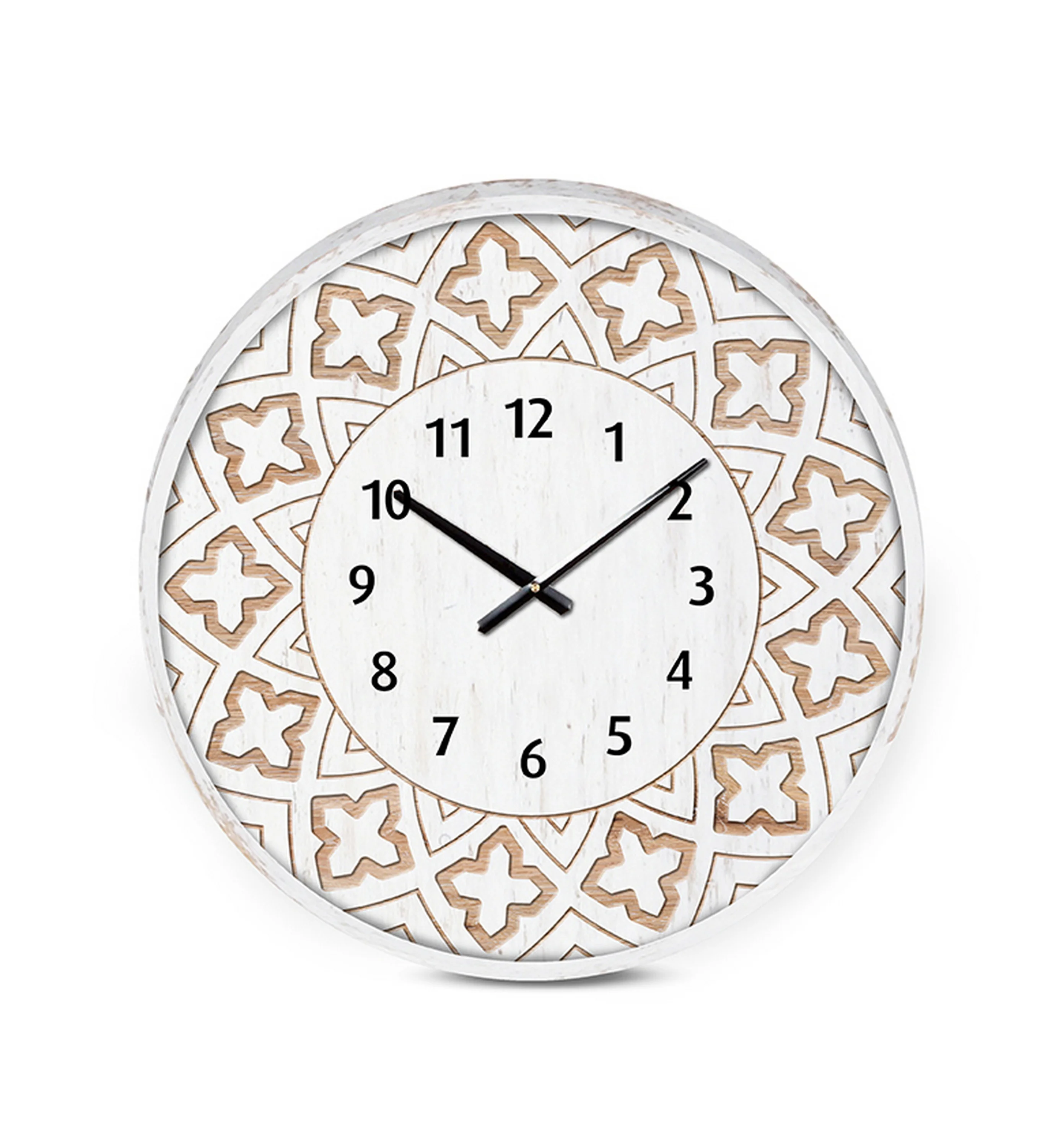 &c 60CM Modern Simple Home Decorative Wall Clocks Operated Elegant White Round Wooden Wall Clock Dropshipping DDP