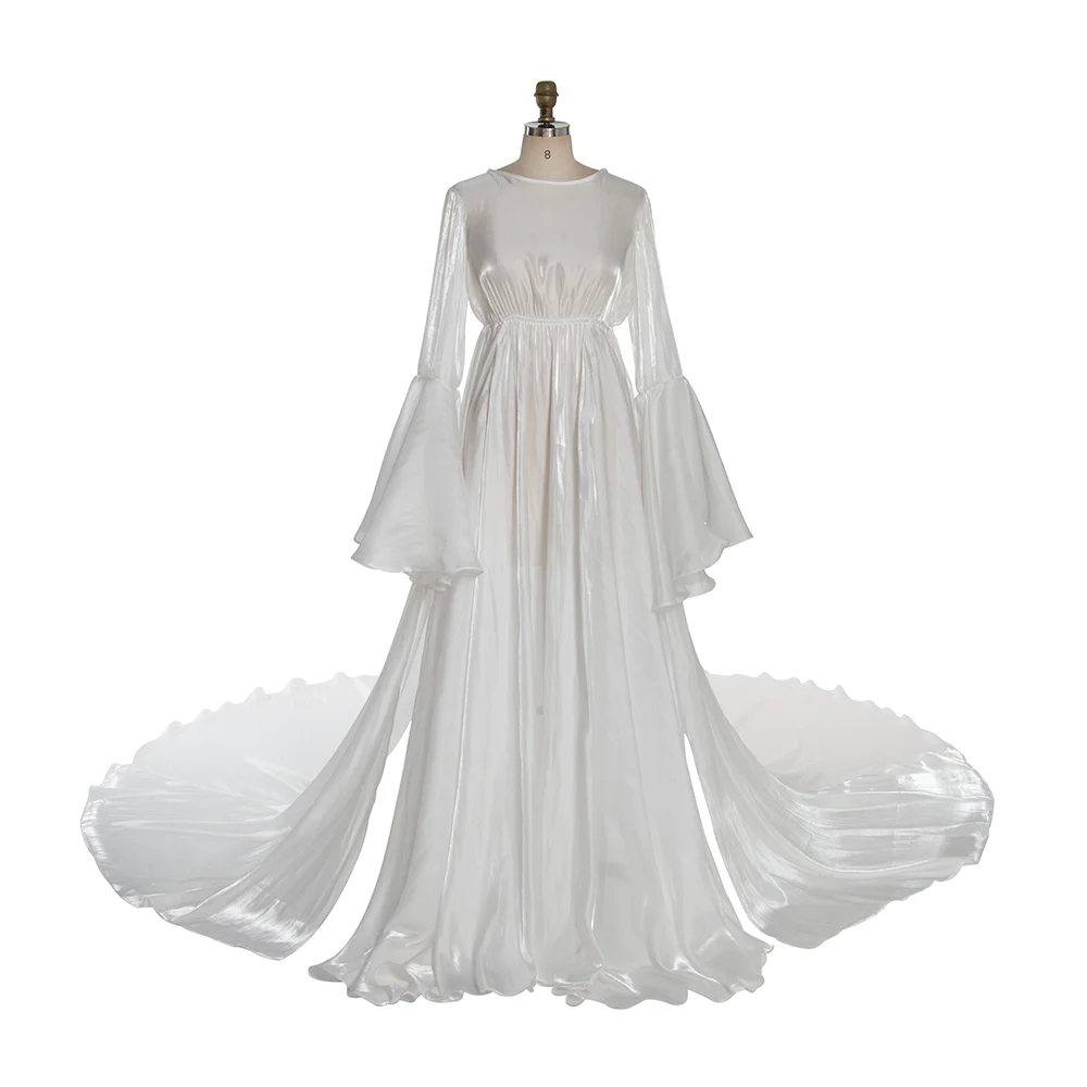 Bell Sleeves Maternity Dress Photoshoot Pregnancy Gown for Baby Shower YW251054