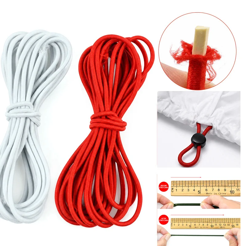 20Meters 4mm Elastic Rope for Sewing HairBand Stretch Rubber Band Coat Drawstring Decor Elasticity Ropes DIY Garment Accessories