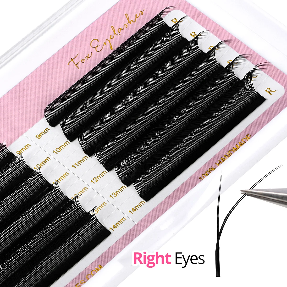 아리손 폭스 YY 속눈썹 다양한 길이 Y자형 속눈썹 연장 인조 밍크 부드러운 자연스러운 속눈썹 프리메이드 볼륨 팬 속눈썹