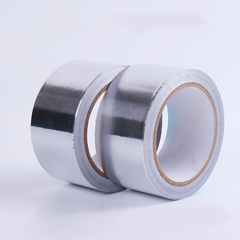 50m Circuit Shield Aluminum Foil Tape Single Side Back Adhesive Ventilation Duct Air Conditioning Heat Resistant Aluminum Foil