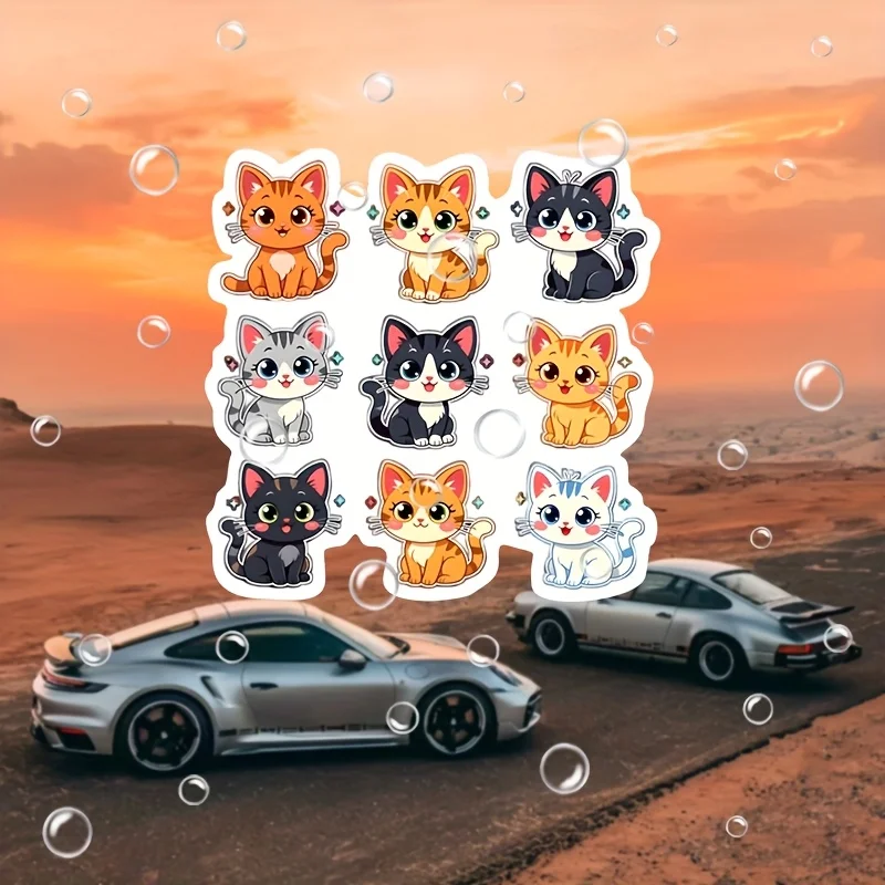 

1 шт. забавные наклейки с мультяшным котом для бутылки с водой, ноутбука, журнала, багажа - игривые наклейки для самостоятельного повседневного использования