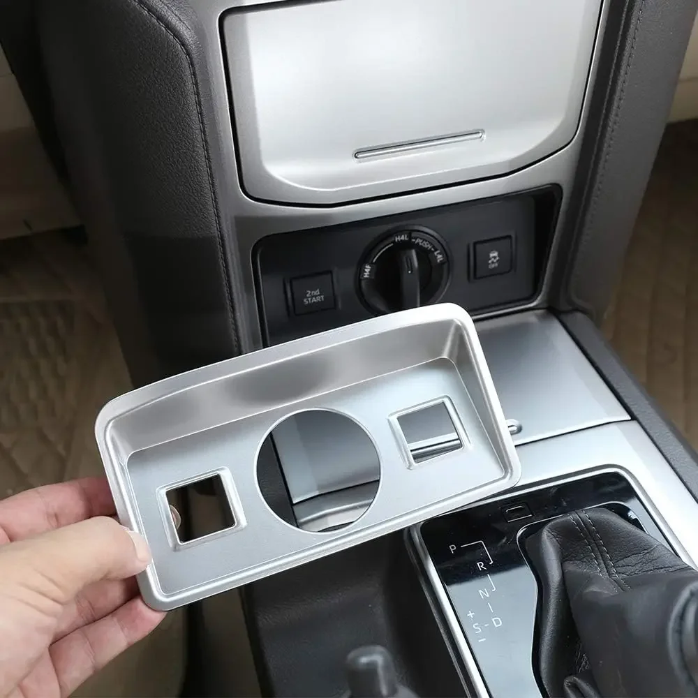 ABS Silver Car Center Console 4 Wheel Drive Adjustment Decorative Frame Panel Trim For Toyota Prado 2018-2023 Car Accessories