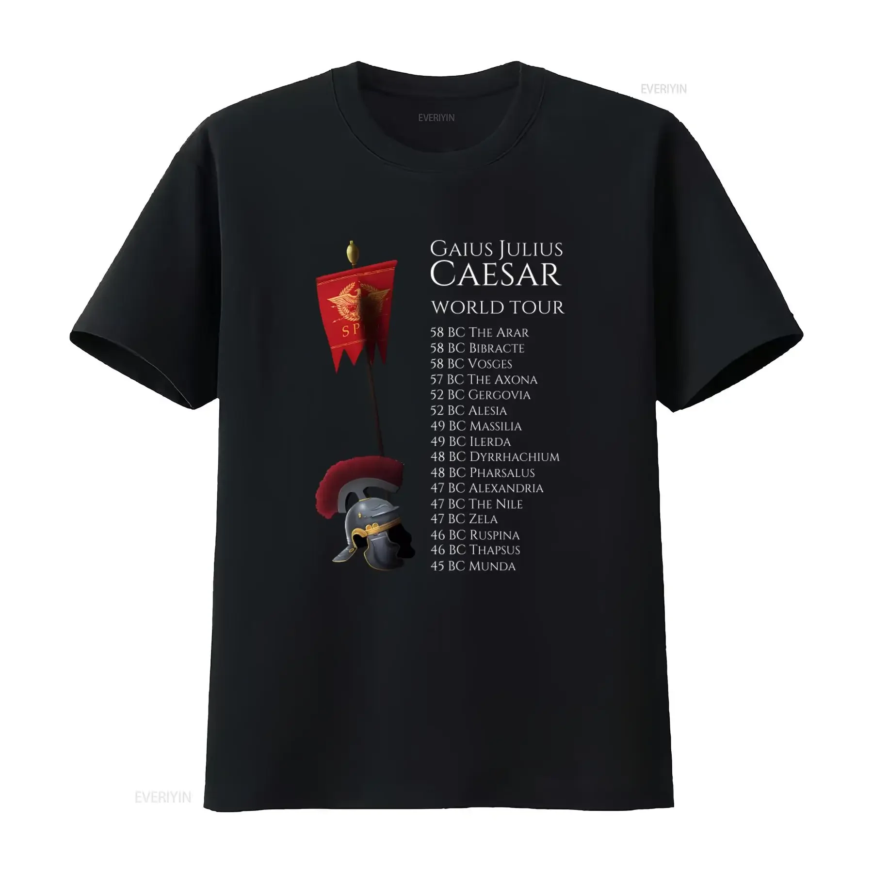 Gaius Julius Caesar World Tour T Shirt Ancient Roman Empire Inspired Design vintage Washed graphic Casual Breathable Versatile